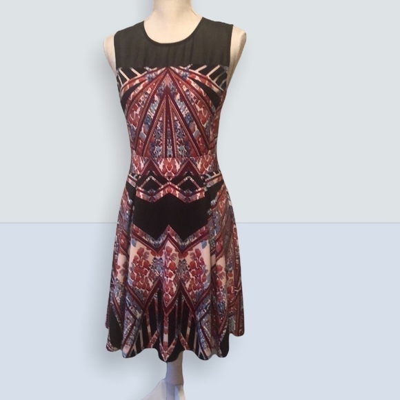 Brixon Ivy sleeveless dress, geometric design. Sm - Picture 1 of 8
